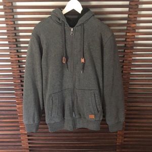 Buffalo David Bitton sherpa-lined full-zip hoodie jacket
